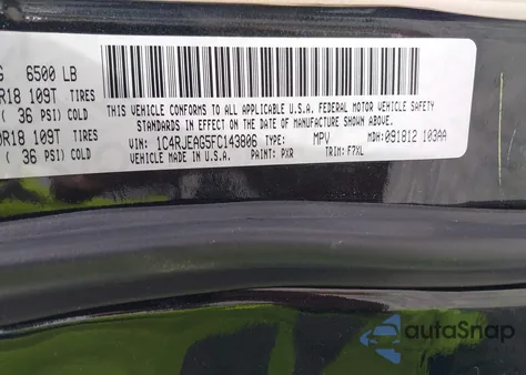 2015 Jeep Grand Cherokee Laredo from USA, damaged, VIN 1C4RJEAG5FC143806
